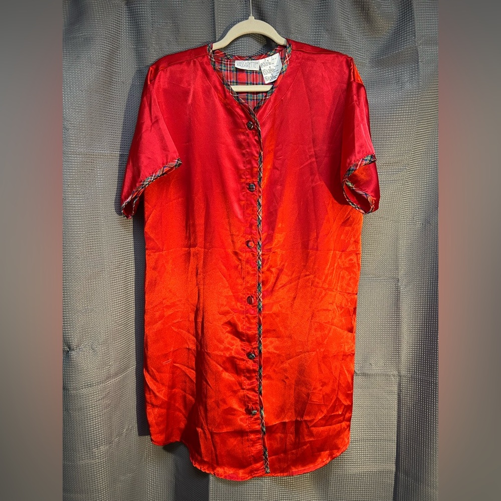 Vassarette VTG Plaid Nightgown